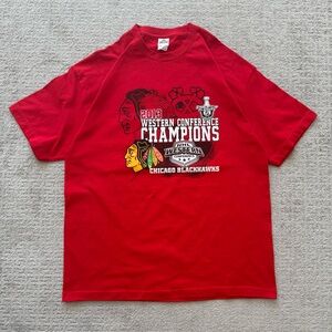 Chicago Blackhawks 2013 Western Conference Champions T Shirt - Red Mens XL